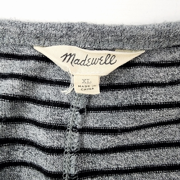 Madewell Women's Black and Grey Stripe Highpoint A-Line Dress Size XL - Picture 4 of 5